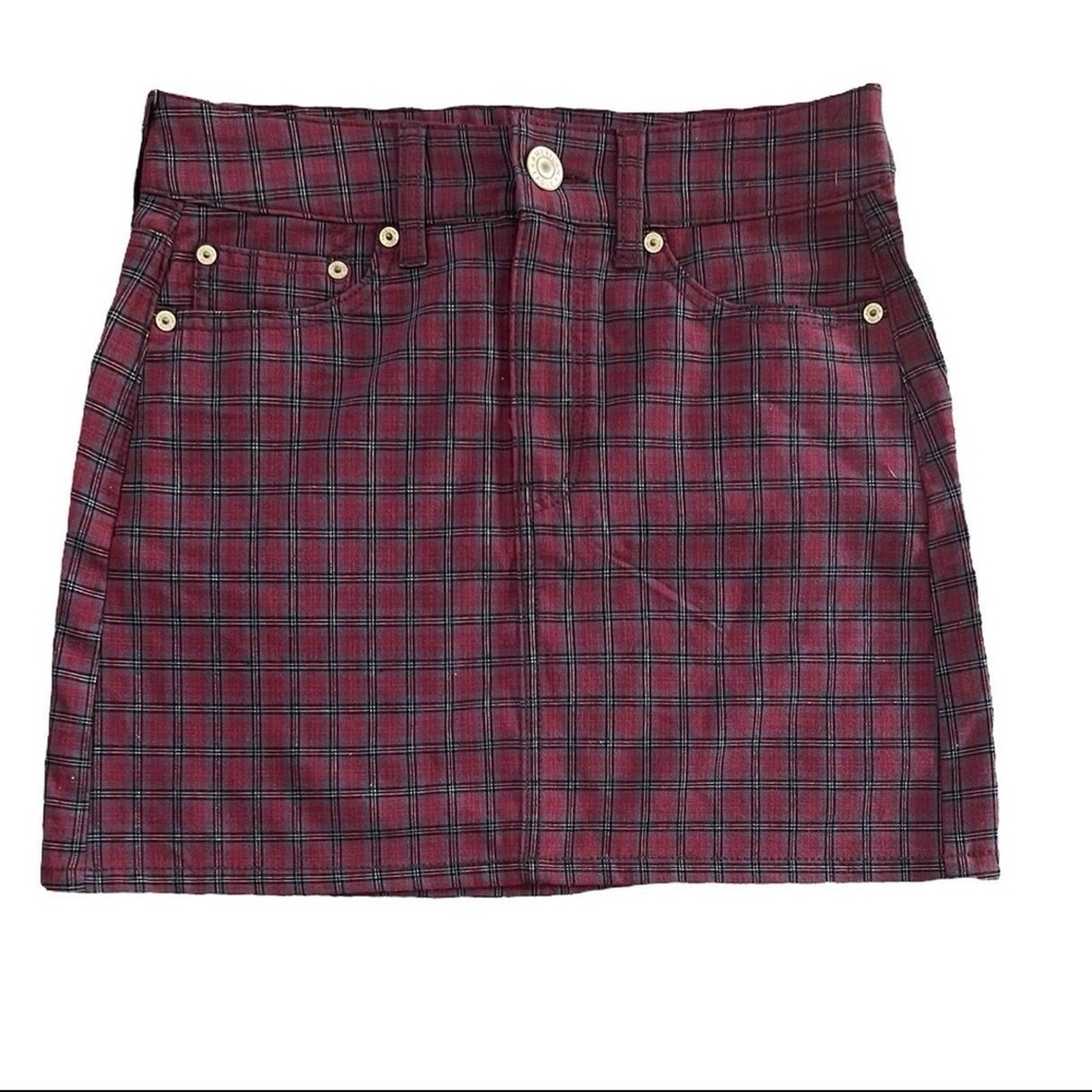 American Eagle High Rise Plaid Mini Skirt